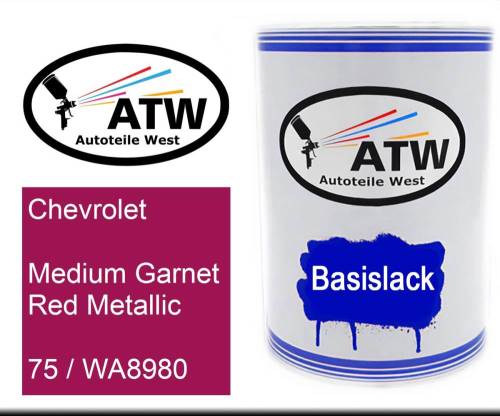 Chevrolet, Medium Garnet Red Metallic, 75 / WA8980: 500ml Lackdose, von ATW Autoteile West.